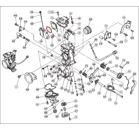 Service Moto Pieces|Carburateur FCR - 021-055 - Joint de cuve - 1202-846-6000|FCR - 4 Carbu - 41 mm - (horizontal)|9,90 €