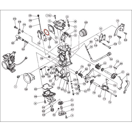 Service Moto Pieces|Carburateur FCR - 021-033 - joint de mise a l'air|FCR - 4 Carbu - 41 mm - (horizontal)|29,60 €