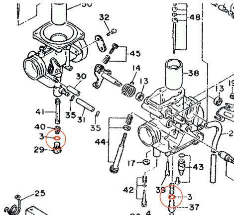 Carburateur - Joint torique (x2) de gicleur - 360-24512-00