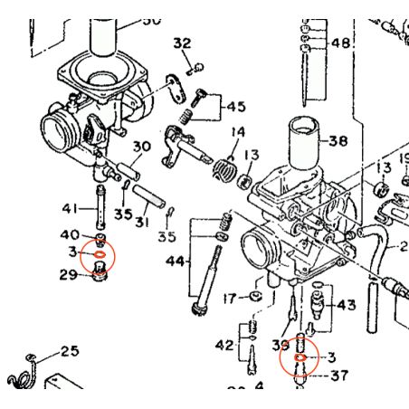 Service Moto Pieces|Carburateur - Joint torique (x2) de gicleur - 360-24512-00|Joint Torique|10,20 €