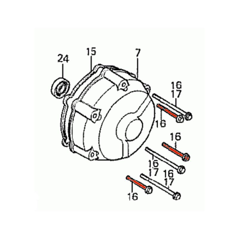 Service Moto Pieces|Carter Alternateur - Vis - M6x65 - CBX1000 - Honda|Alternateur|5,00 €