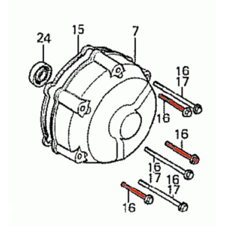 Service Moto Pieces|Carter Alternateur - Vis - M6x65 - CBX1000 - Honda|Alternateur|5,00 €