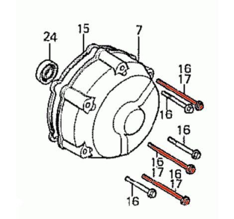 Carter Alternateur - Vis - M6x90 - CBX1000 - Honda