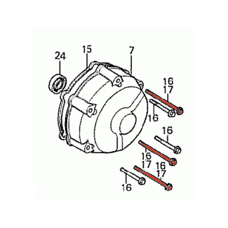 Service Moto Pieces|Carter Alternateur - Vis - M6x90 - CBX1000 - Honda|Alternateur|7,00 €