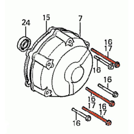 Service Moto Pieces|Carter Alternateur - Vis - M6x90 - CBX1000 - Honda|Alternateur|7,00 €