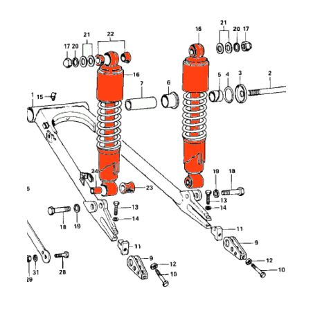 Service Moto Pieces|Amortisseur - 335mm - Kawasaki Z900 -  Z1R - 45014-107|Bras Oscillant - Amortisseur - Bequille|135,20 €