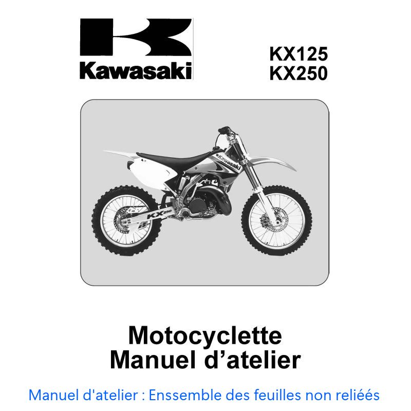 Service Moto Pieces|Manuel Atelier - KX125, KX250 - Edition 1988 - Papier|Version Papier|10,00 €