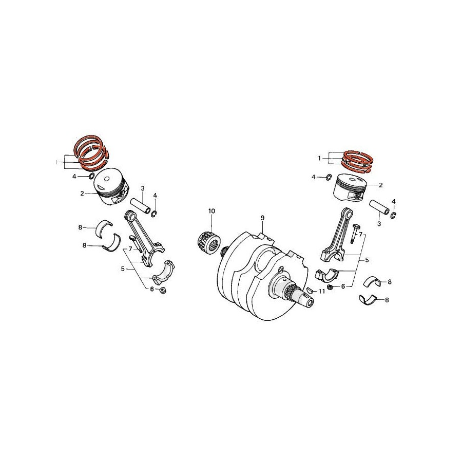 Moteur - Segment (+0.25) - 1 jeu - XL250/600 - VT600 13012-MS6-305