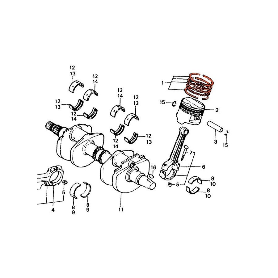 Moteur - Segment - (+0.25) - VF1000F/-VF1000R 13012-MM5-640