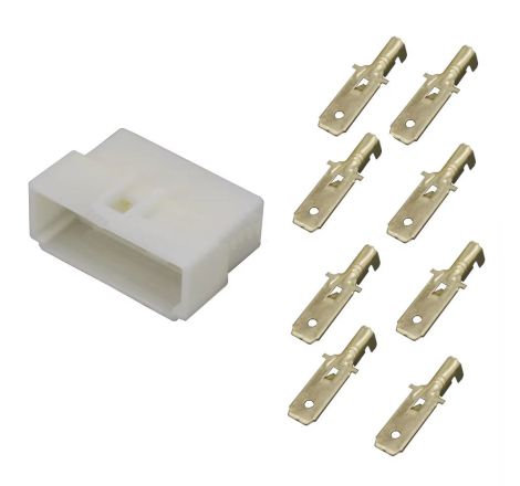 Connecteur - 8 broches males + cosse - (250 Series) - 6.3mm