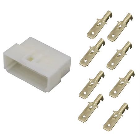 Service Moto Pieces|Connecteur - 8 broches males + cosse - (250 Series) - 6.3mm|Connecteur - Cosses|2,60 €