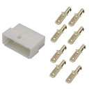 Connecteur - 8 broches males + cosse - (250 Series) - 6.3mm