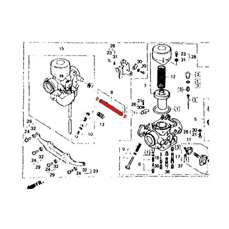 Service Moto Pieces|Carburateur - Tube de liaison, entretoise + joint  - CB250N/CB400N .....CM400|Raccord - Joint de liaison|34,32 €