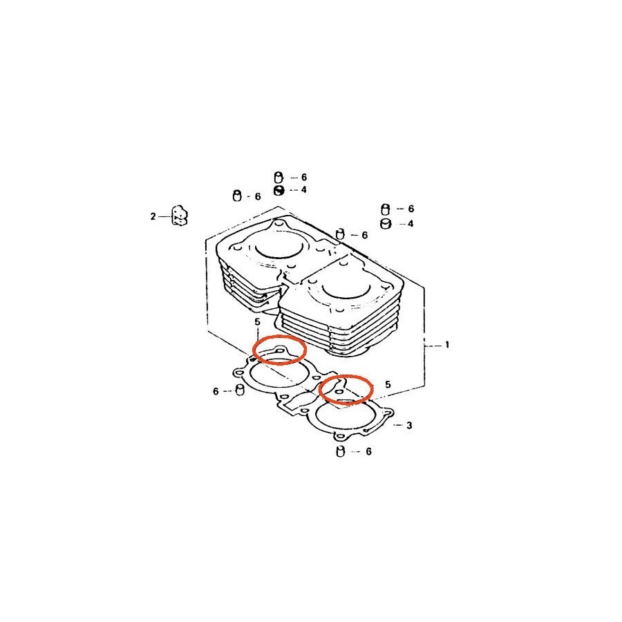 Moteur - Joint de cylindre - (x1) - ø 75.80 x2 mm 91302-283-003