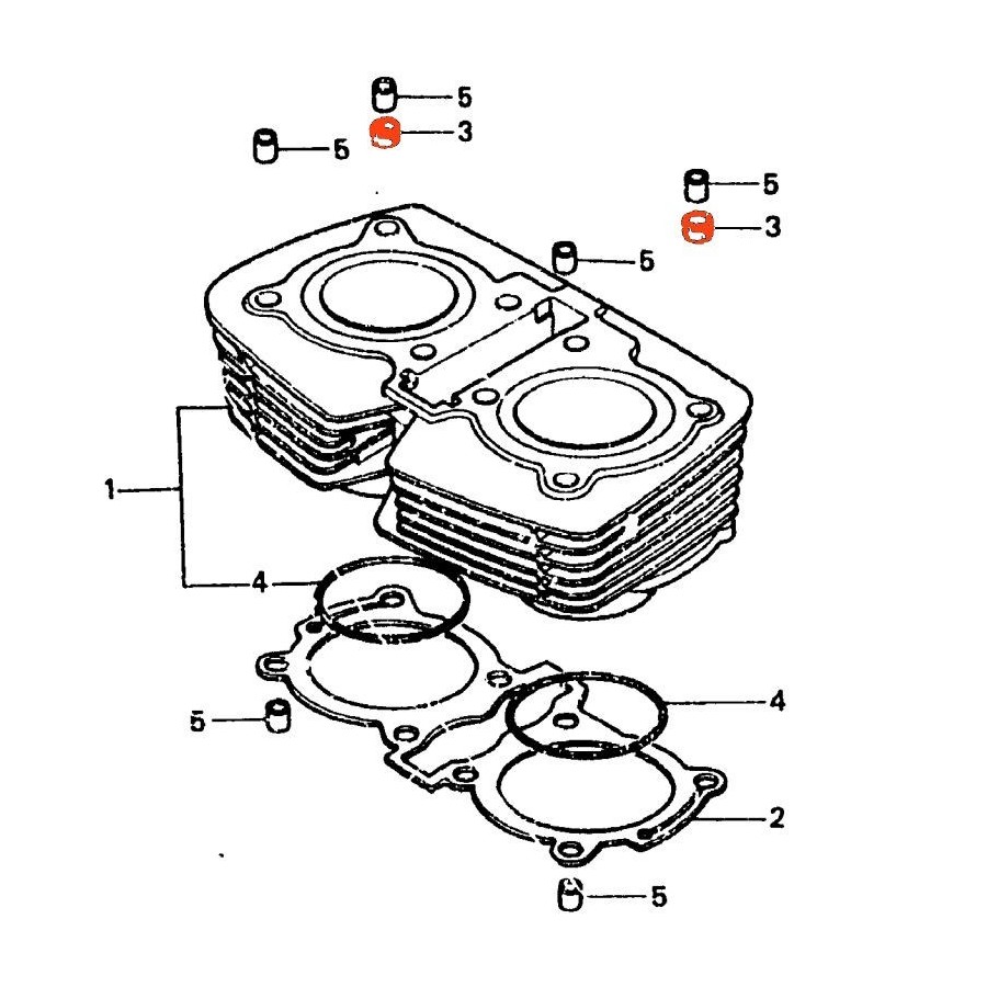 Moteur - Joint de goujon de cylindre - (x1) - CB400N/T - CM400 1290...