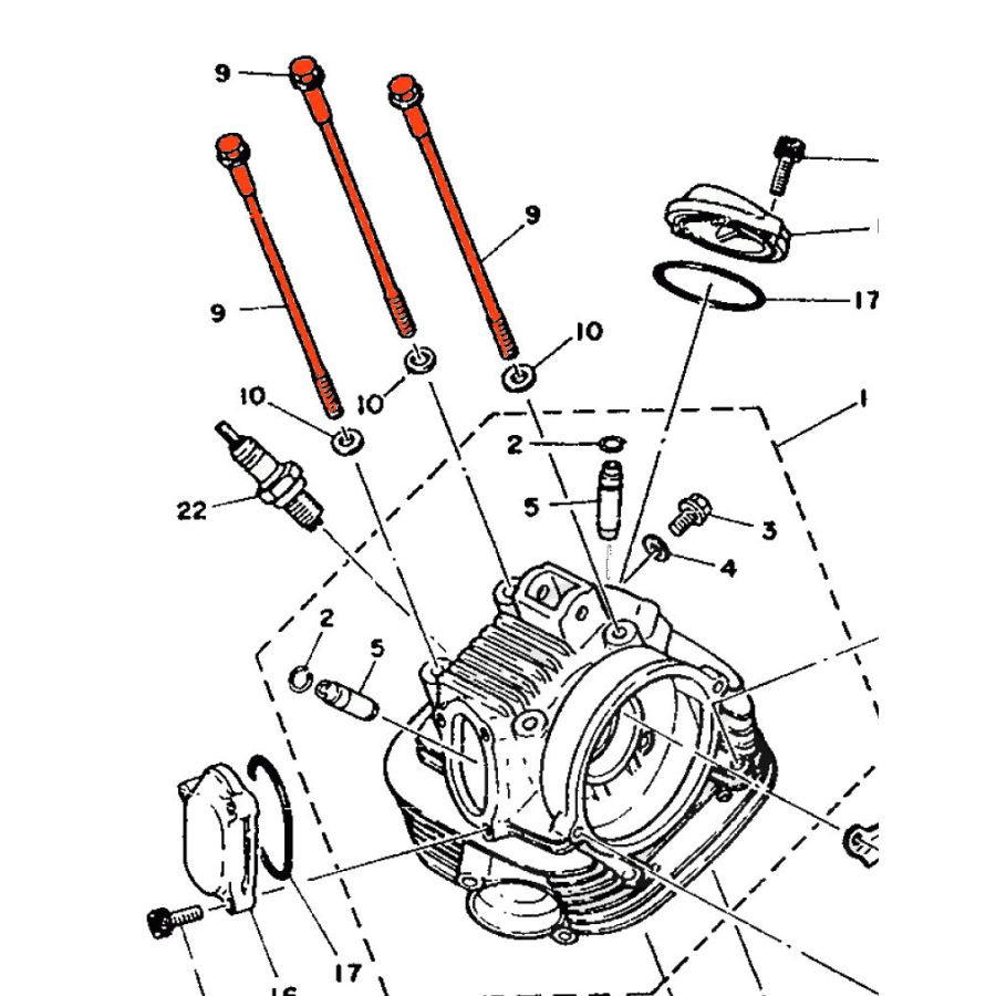 Moteur - Vis de serrage couvre culasse - 901-05081-60 - SR125