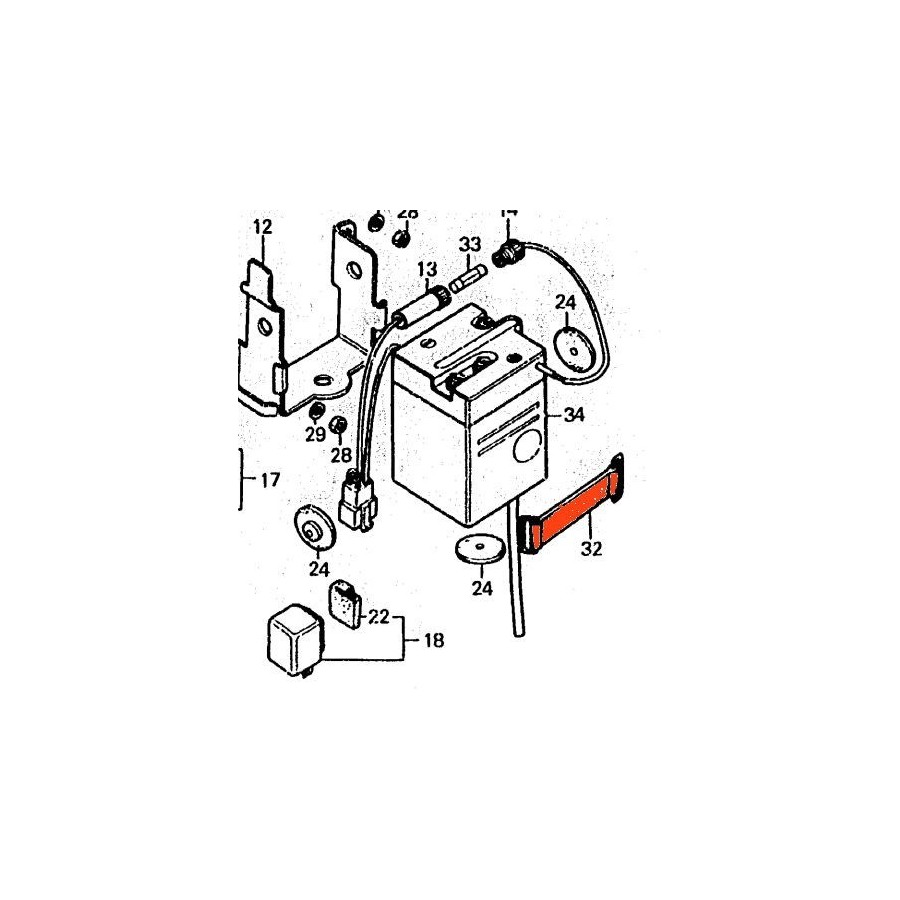 Batterie - Sangle - XL125K - 90mm 95012-120-001