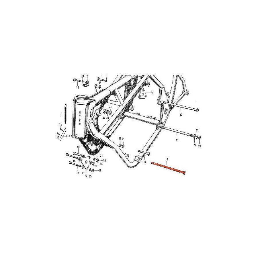 Cadre - Vis de fixation du moteur - M10 x1.25 x 310 90152-300-010