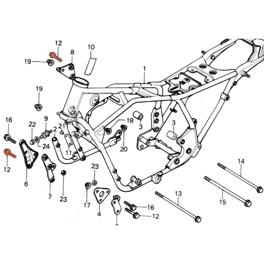 Vis de fixation - support moteur - (x1) - M8 x60 mm 90016-438-000