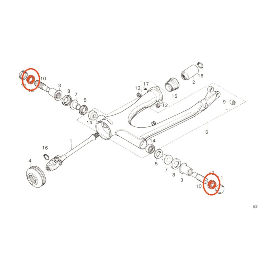 Bras oscillant - Ecrou blocage - (x1) - M23 90354-431-670