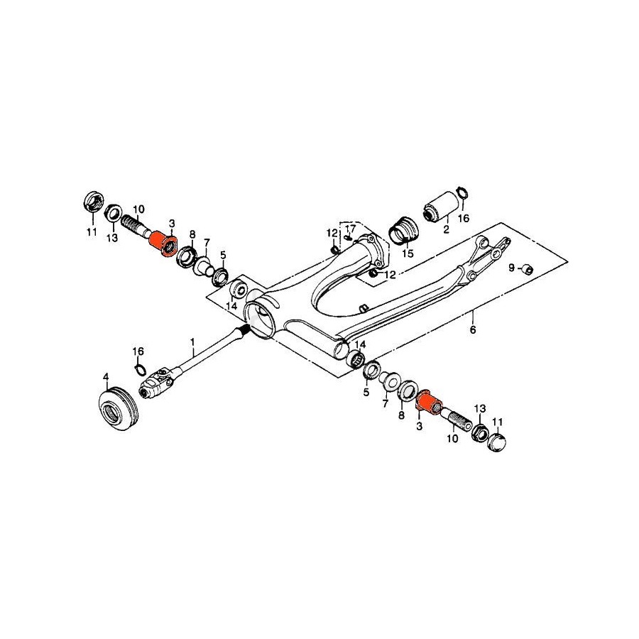 Bras oscillant - Ecrou articulation - (x1) 50197-371-300