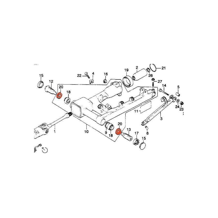 Bras oscillant - Joint Spy - 24x40x5mm - (x1) 91268-463-003