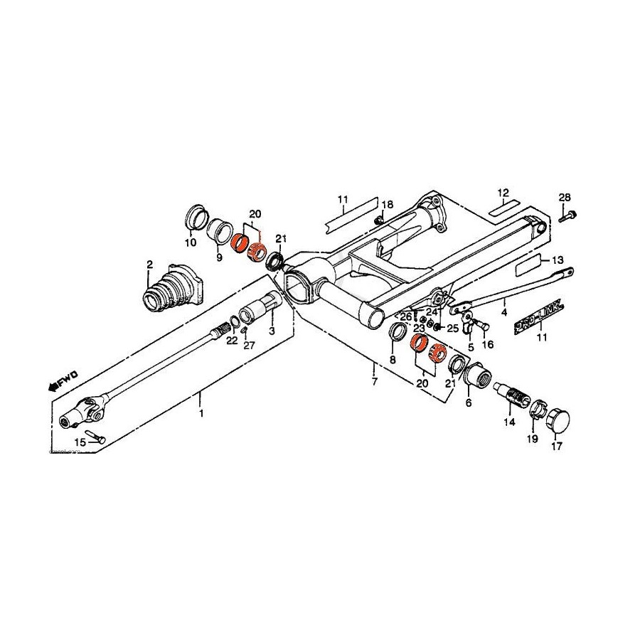 Bras Oscillant - roulement - (x1) - 30203 J 91066-MC7-004