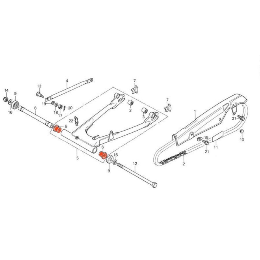 Bras oscillant - bague - (x1) -  52108-422-300