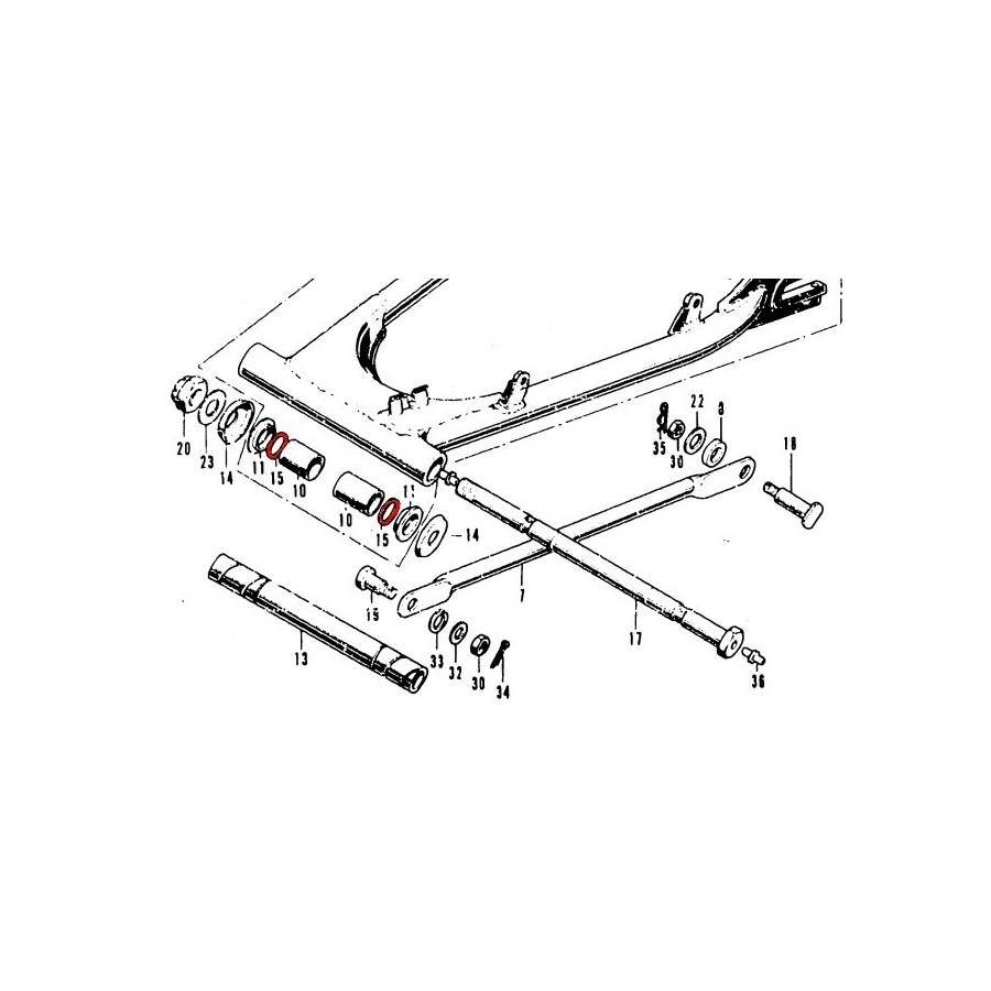 Bras oscillant - Joint de bague - Feutre - (x1) 52145-283-000