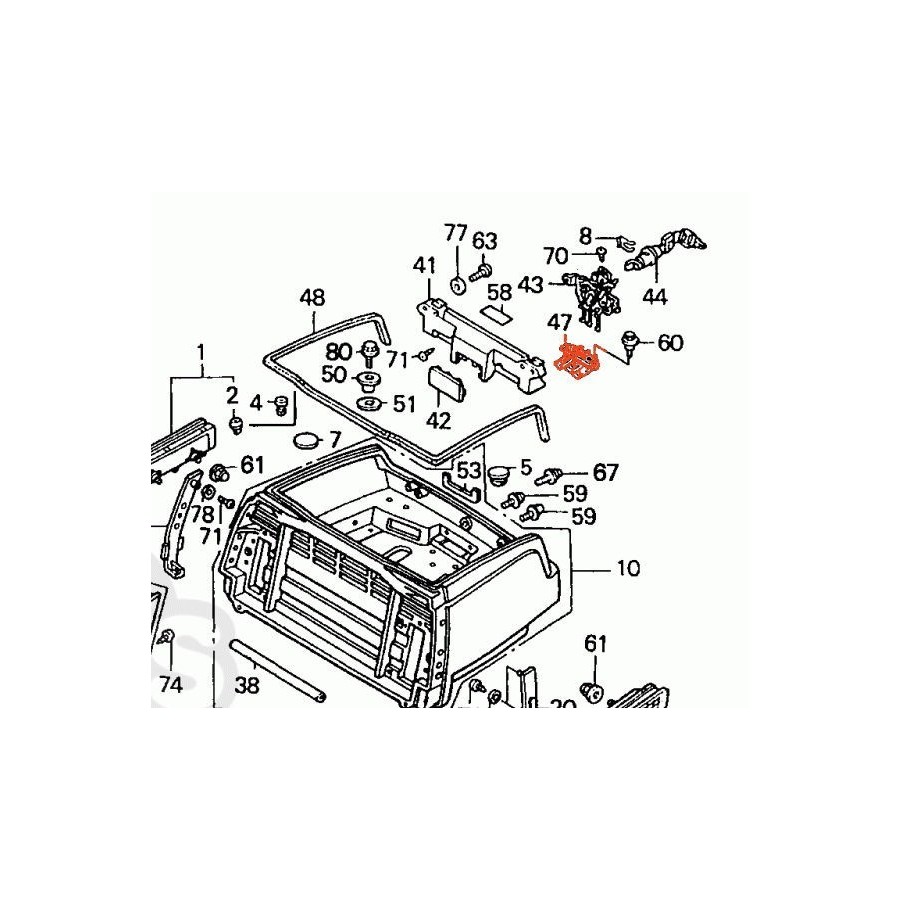 Top-Case - Levier assemblé - GL1500 81335-MN5-003