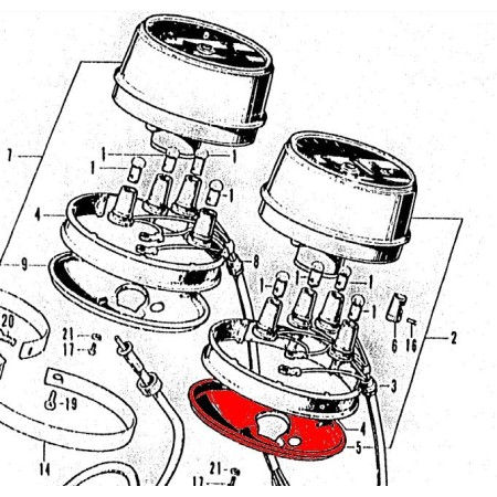 Compteur - Coupelle de fixation sous - (x1) - CB750