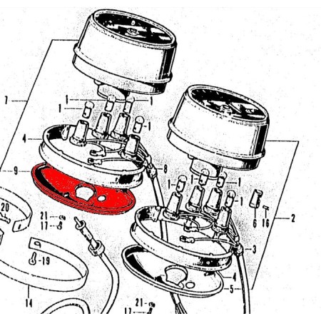 Compte tour - Coupelle de fixation sous - (x1) - CB750