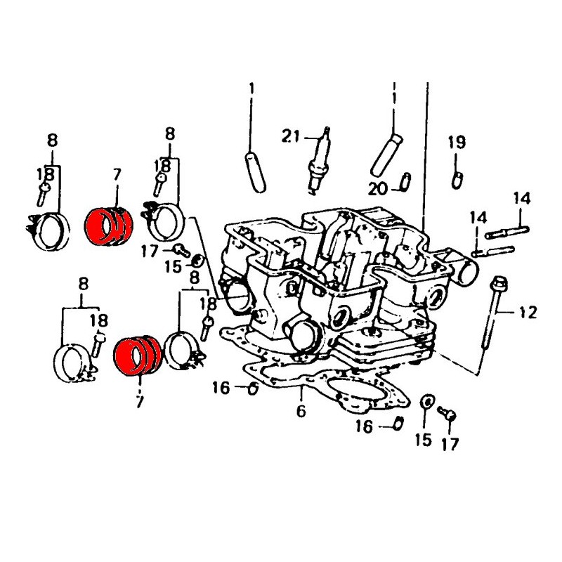 Service Moto Pieces|Pipe admission (x1) - VF1000F, VF1000R|Pipe admission|19,90 €