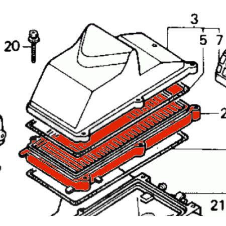 Filtre a air - Origine - vf750c - RC28 17210-MN0-003