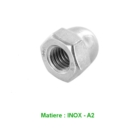 Ecrou - Hexa - borgne - Inox A2 - M12 x1.75 - (x1) - DIN1587 -  030...