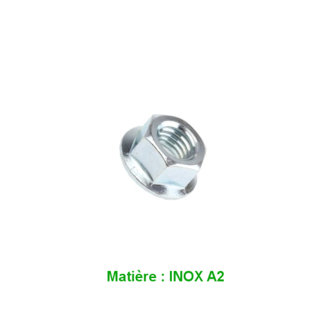 Ecrou - Hexa - a Collerette - Inox A2 - M8 x1.25 - (x1) - std 03044...