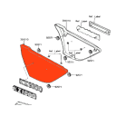 Cache lateral - GAUCHE - logo - Kawasaki - 36001-1109F2 - Z1000 J 8...