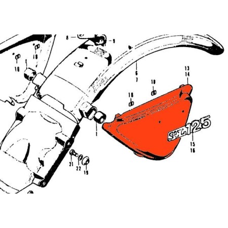 Carter - cache latetral - Gauche - SL125 - N'est plus disponible 83...