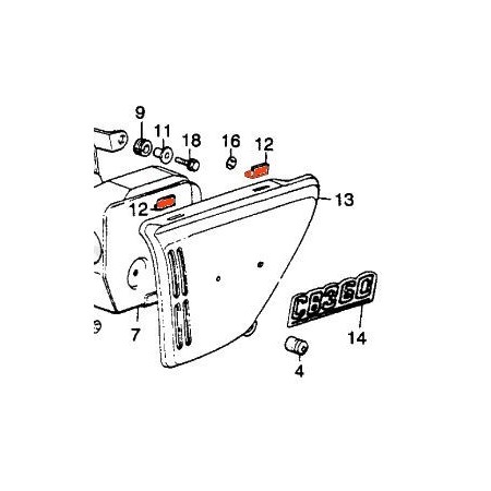 Carter lateraux - Joint de fixation superieur - (x1) 83621-333-000