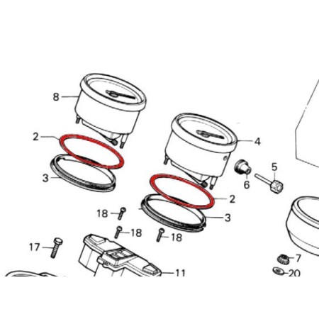 Compteur - cerclage Acier chromé - superieur - (x1) 37114-422-008