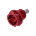 Bouchon de vidange - M14 x1.50 - Racing - Aluminium Rouge - Percé /...