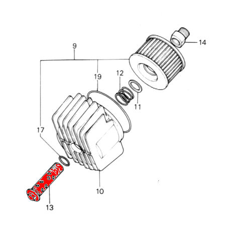 Filtre a huile - Vis - CB 400, ..., 1100 - KZ 400, ..., 750, .... 1...