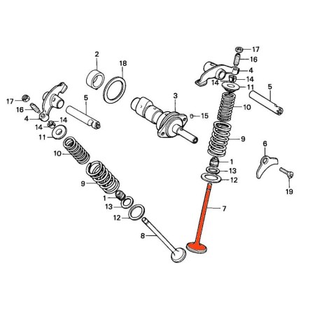 Moteur - Soupape Echappement - XL125 R/S - XL185 14721-437-000