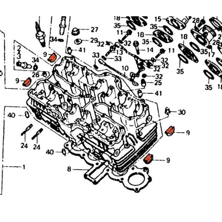 Moteur - 1/2 lune - Chapeau lateral de culasse - (x1) - CBX650