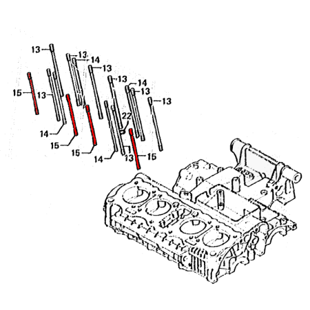 Moteur - Goujon N°15 - Bloc Cylindre - N'est plus disponible 90034-...