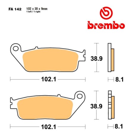 Frein - Jeu de Plaquettes - BREMBO - 07HO30LA - Route 01009-142-30LA