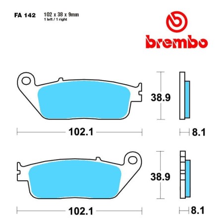 Frein - Jeu de Plaquettes - BREMBO - 07HO30SA - Route 01009-142-30SA