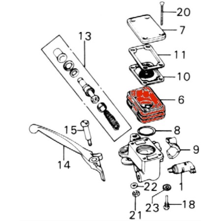 Frein - Maitre cylindre - 4 vis - Reservoir - bocal Avant - 45511-4...