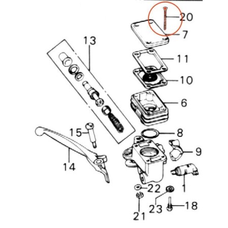 Frein - Vis M4 x37 (x1) - Maitre cylindre Avant 4 vis - 93600-040-3...