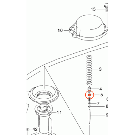 Carburateur - joint d'aiguille - ø 4.90 x1.90 mm 00912-4900-190